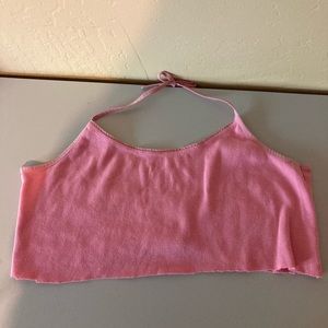 A pink halter top